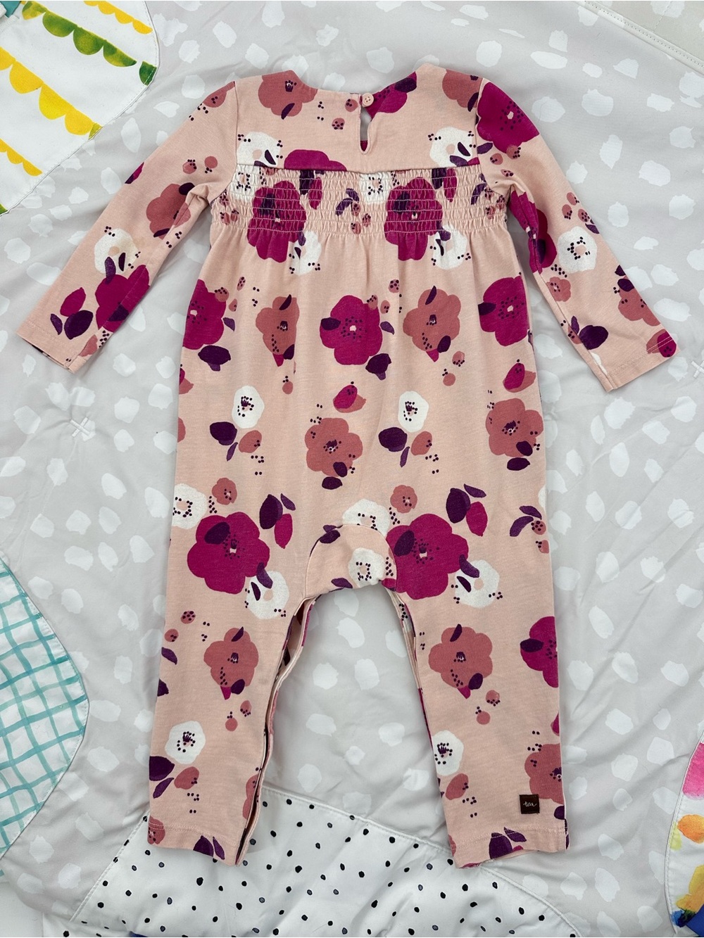 Tea Collection Baby Girl Pink Floral & Striped Romper Bundle Size 12-18 Months - Picture 3 of 8